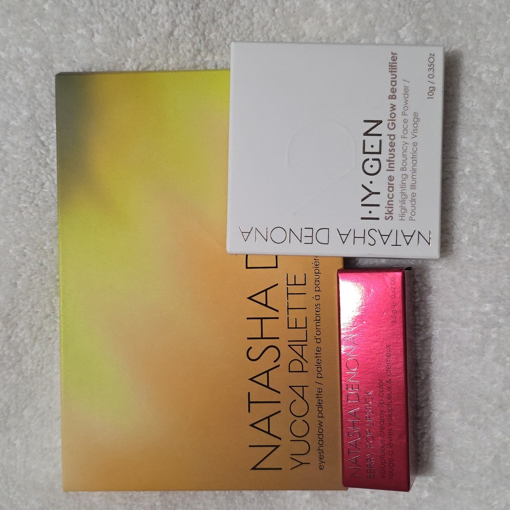 Natasha Denona Collection, Eyeshafow Pallet, BerryPop Lipstick, IY•GEN Highlight